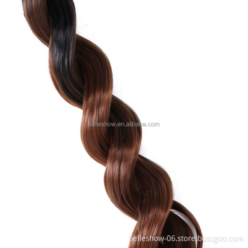 Hot sell  20inch 100g wholesale crochet braid fiber jumbo braids deep wave hair ombre synthetic braiding hair extensions